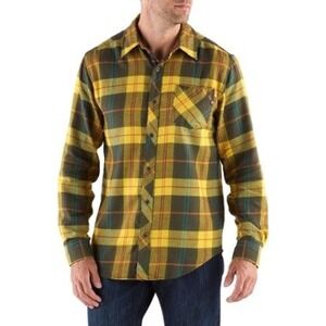 Marmot Yellow and Green Plaid Casual Button Down Shirt